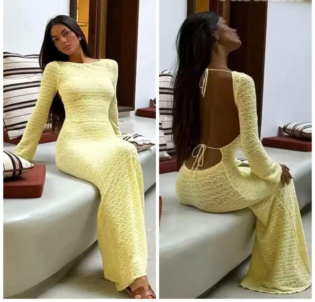 Robe Longue Élégante en Dentelle