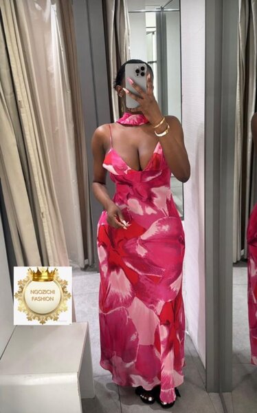 Robe longue à imprimé floral