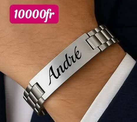 Bracelet gravé en acier inoxydable