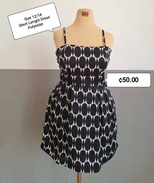 Black n White Designed Short Dress