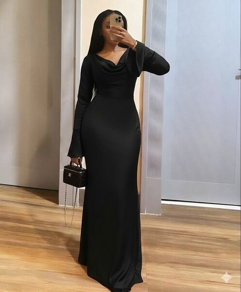 Robe élégante noire longue