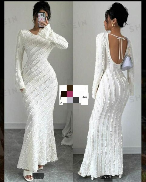 Robe longue élégante en tricot