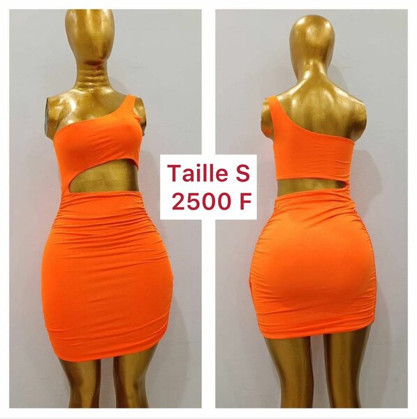 Robe Orange Asymétrique Sexy