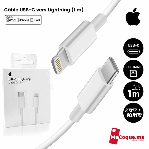 Câble USB-C vers Lightning 1 m