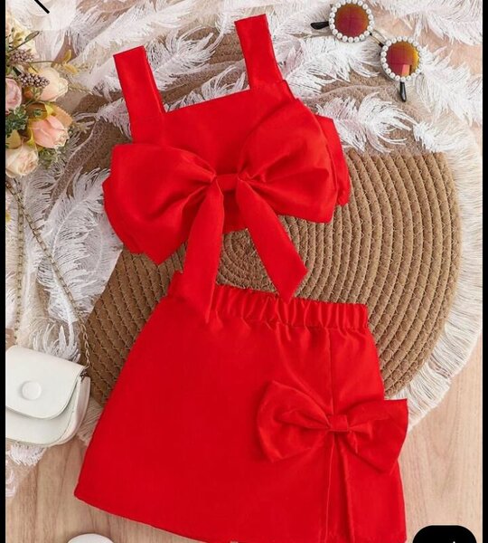 Ensemble deux pièces rouge chic