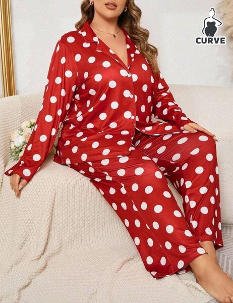 Pyjama en satin à pois