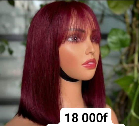 Perruque de cheveux péruviens à l'épaule rouge