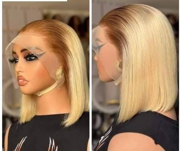 Perruque blonde lace front