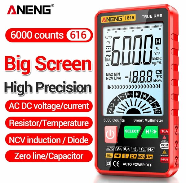 Multimètre ANENG 616 True RMS