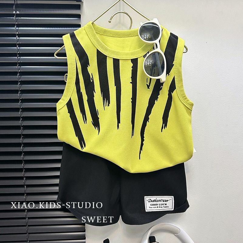 Ensemble garçon été rayures stylé