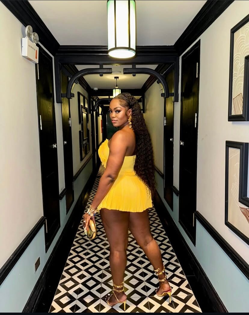 Yellow Ruffle Mini Dress