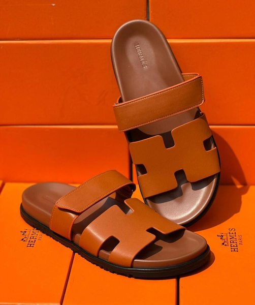 Tongs pour hommes hermes marron