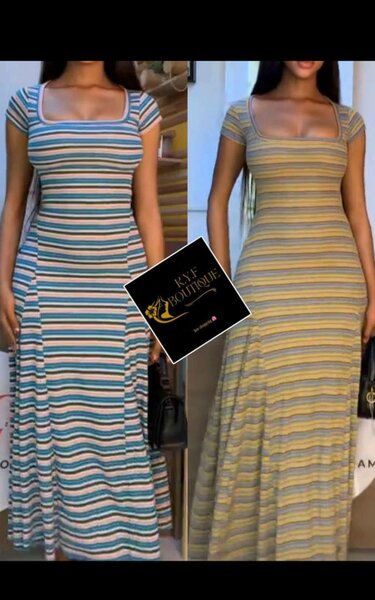 Robe Longue Rayée Élégante