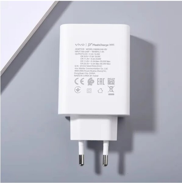 VIVO 66W Super Fast Charger flash,VOC,Super fast,Quick and Fast Charging Travel Adapter