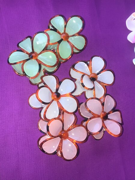 Pinces à cheveux fleurs colorées