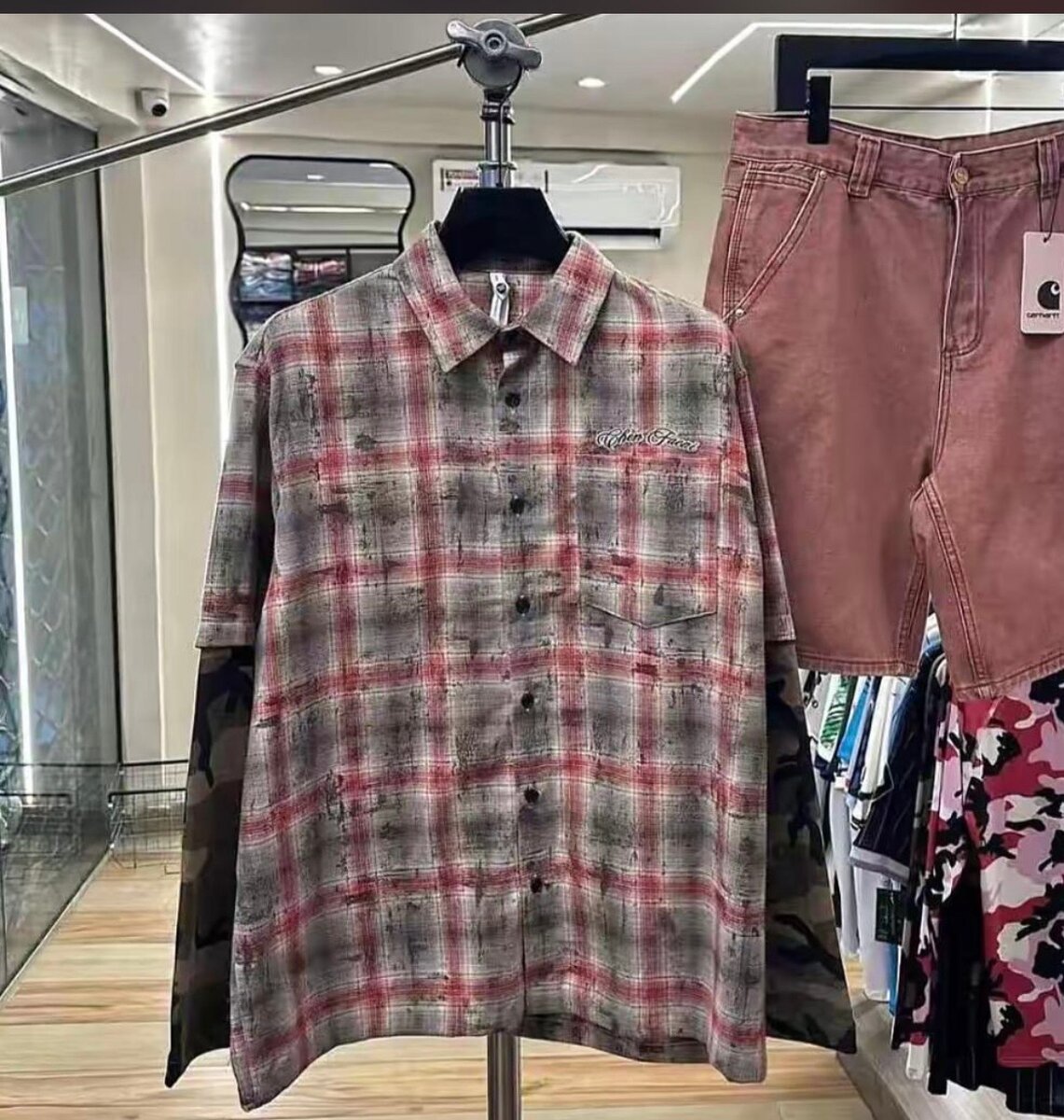 Chemise à carreaux camouflage
