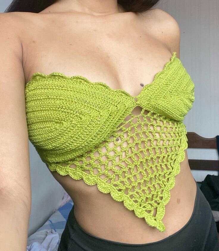 Top crochet bralette femme