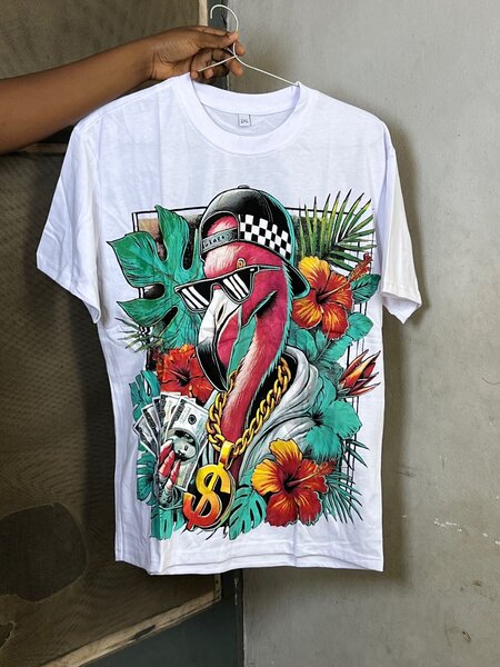 T-shirt graphique flamant tropical