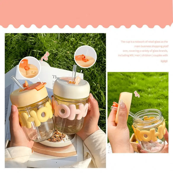 Mignon Bocal en Verre avec Paille