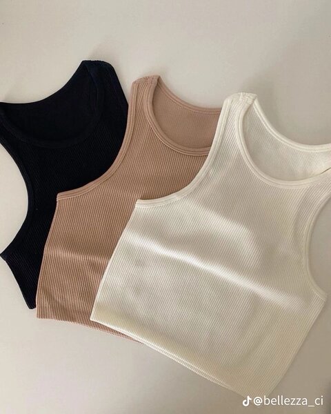 Débardeur côtelé basique femme