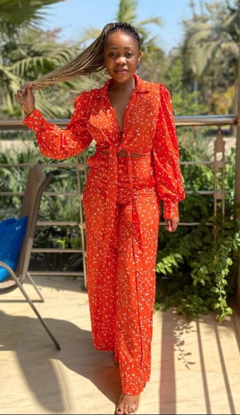 Elegant women's suit orange