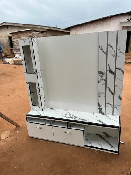 Meuble TV moderne en marbre blanc