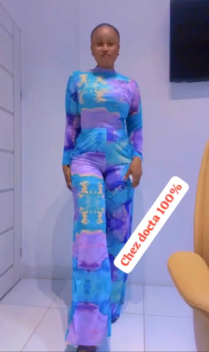 Combinaison Femme Bleu Imprimé