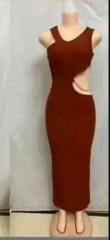 Beautiful and stylish women's dress with a cutout on the side