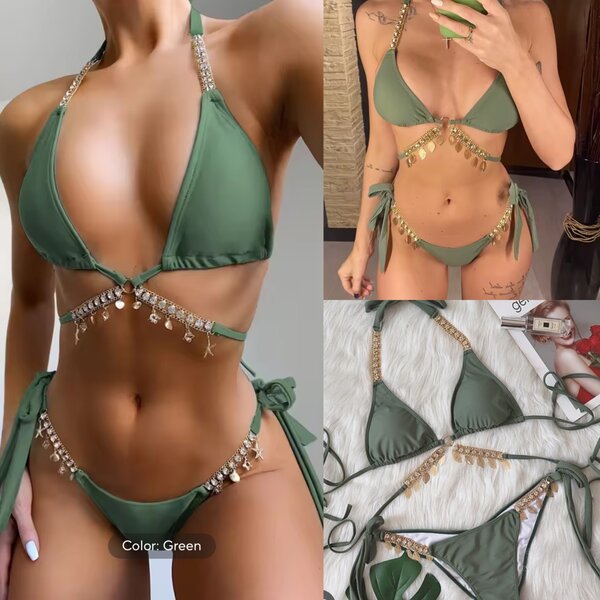 Maillot bikini vert élégance
