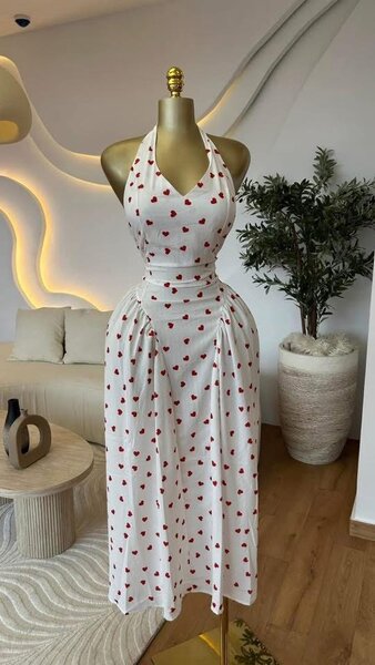 Robe d'été à motifs cœurs