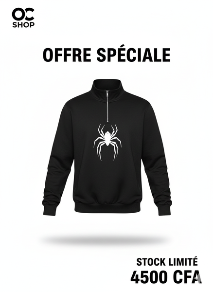 Sweat-shirt noir araignée