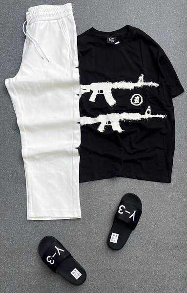 Ensemble décontracté noir et blanc