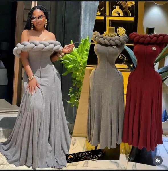 Robe longue gris clair Famous Collections