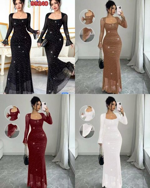 Robe soirée élégante à paillettes