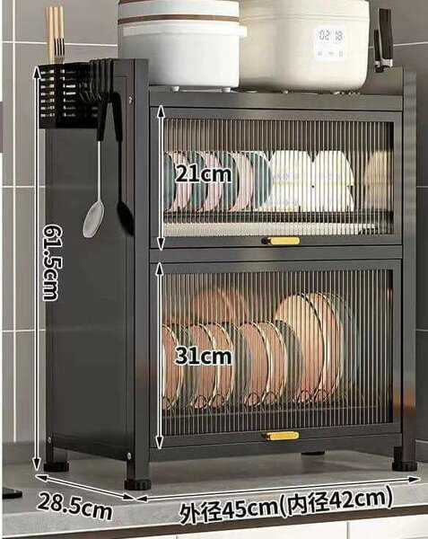 Étagère de cuisine pour assiettes et ustensiles