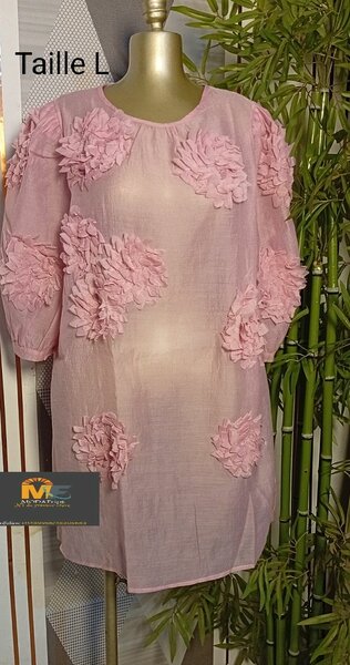 Robe en mousseline rose