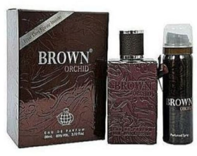World fragrance Brown Orchid Original -(Gold Unisex) + Free Spray 80 Ml - Marron