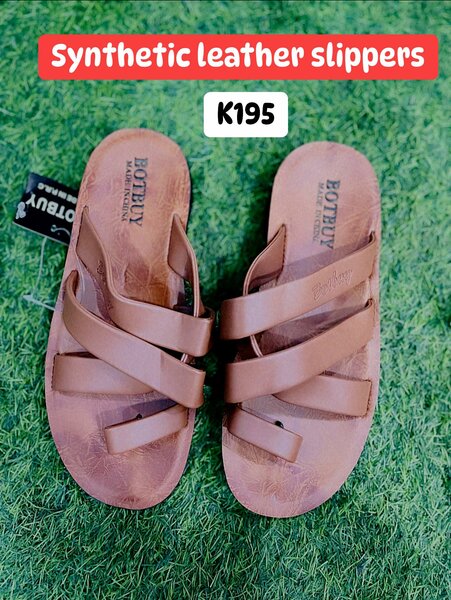 Synthetic leather slippers