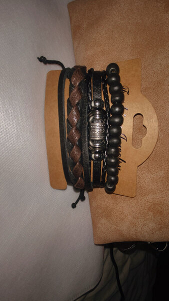 Bracelet en cuir multicouches