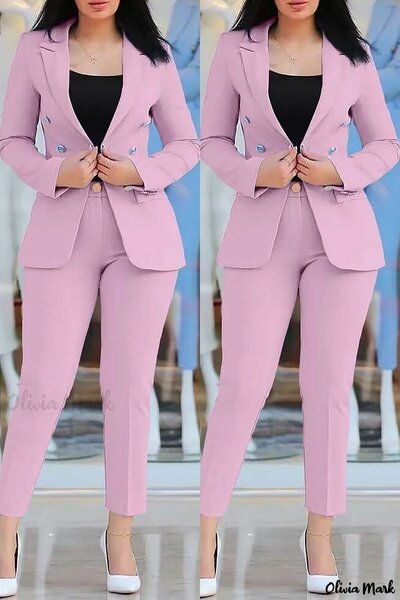 Ensemble pantalon et veste rose pour femmes