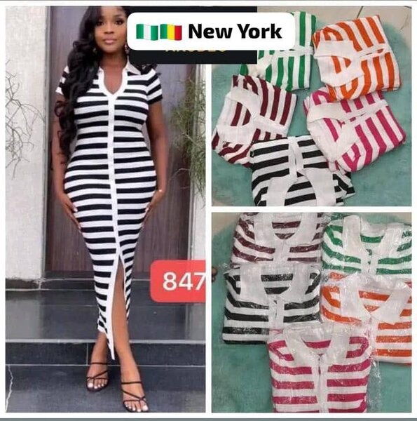 Robe rayée élégante fendue
