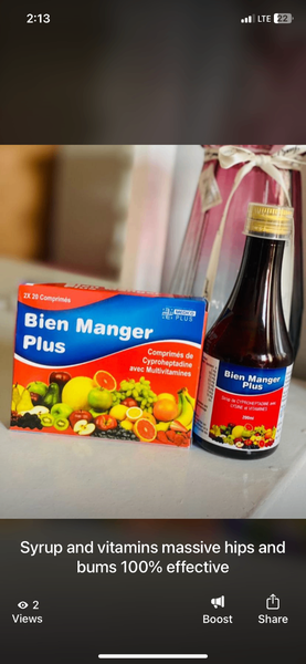 Syrup and vits for hips and bums