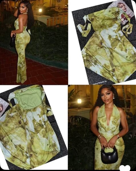 Robe longue verte élégante