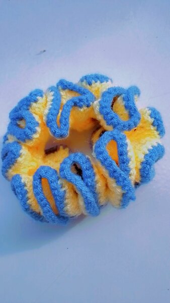 Chouchou Tricot Bleu beige