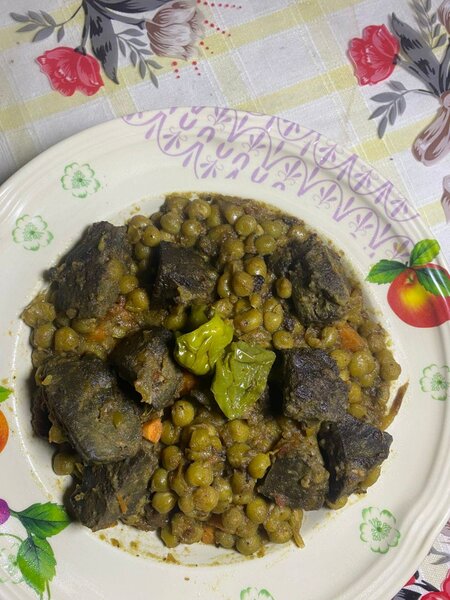 Petit pois avec foie