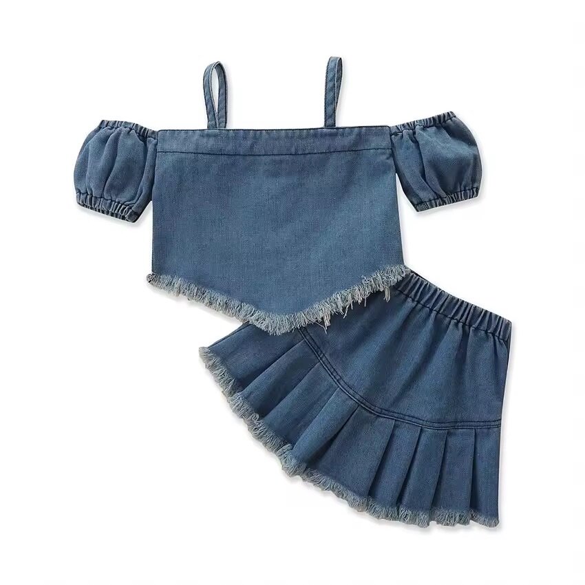 Complet jeans pour fillette de 6,7,8 et 9 ans