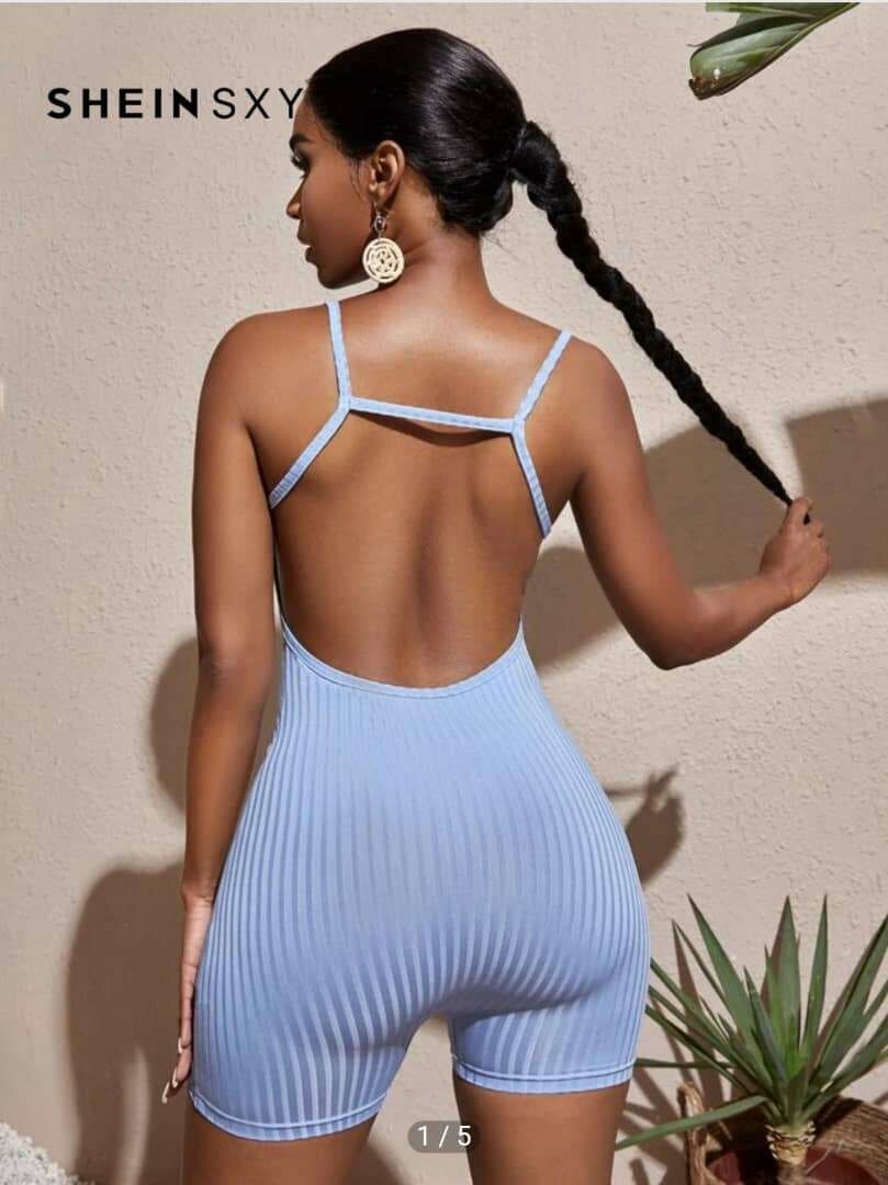 Combi-short côtelé femme