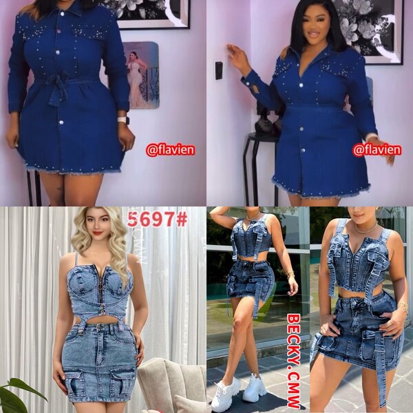 Robe et ensemble en jean tendance