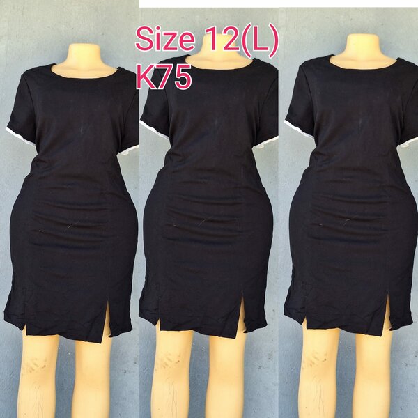 Beautiful and high-quality women's dress made of salaula silk black