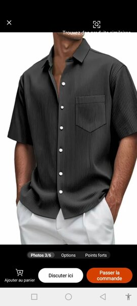 Chemise Classique Noire Homme